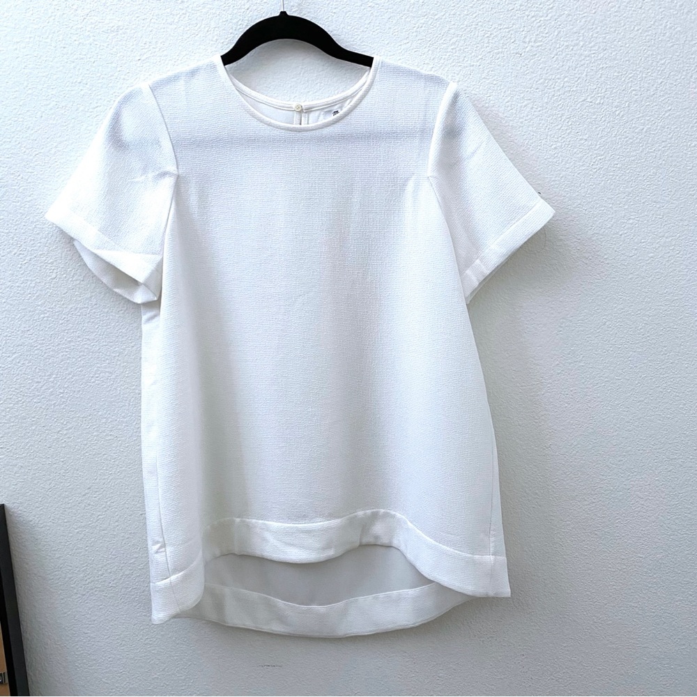 Madewell white cream ivory tailored tee blouse